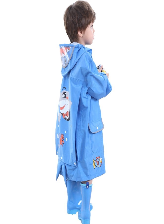 Fewlby Toddler Rain Wear Children Boys Girls Raincoat kids poncho Waterproof Hoodie Cute Cartoon Rain Jacket 2-4 years S Size - Image 5