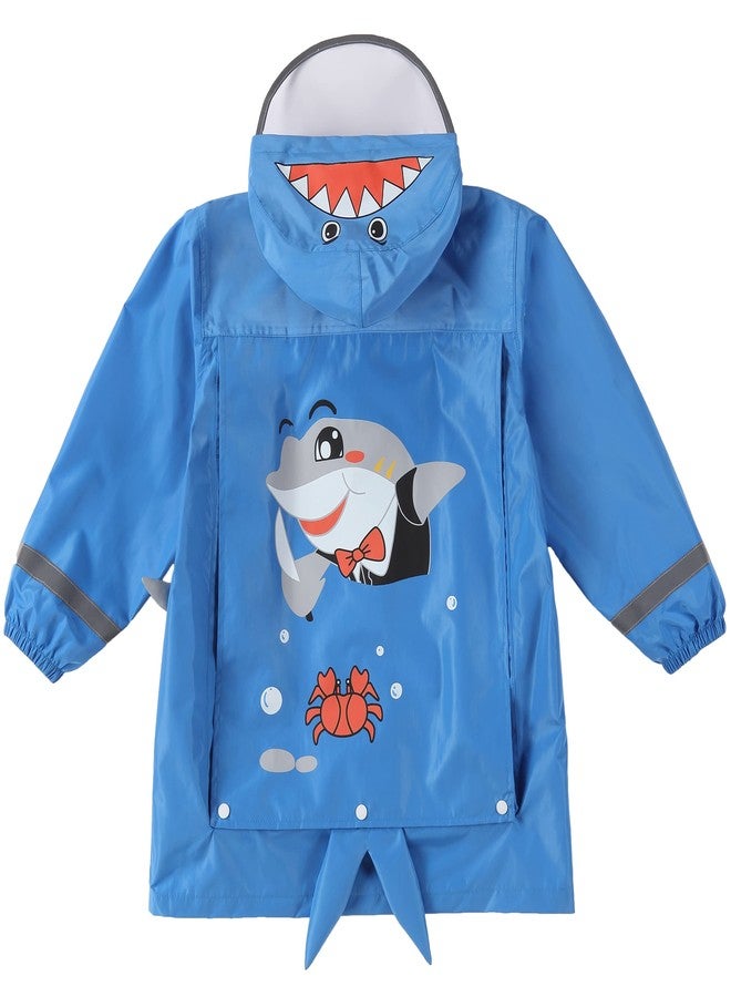 Fewlby Toddler Rain Wear Children Boys Girls Raincoat kids poncho Waterproof Hoodie Cute Cartoon Rain Jacket 2-4 years S Size - Image 2