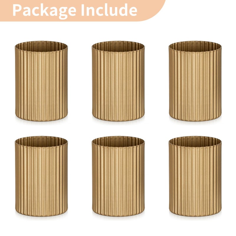 NUPTIO Gold Flower Vases for Centerpieces: 6 Pcs 5.1 inch Metal Flower Vase Flowers Stand Wedding Centerpieces for Tables Centerpiece Table Decorations - Image 5