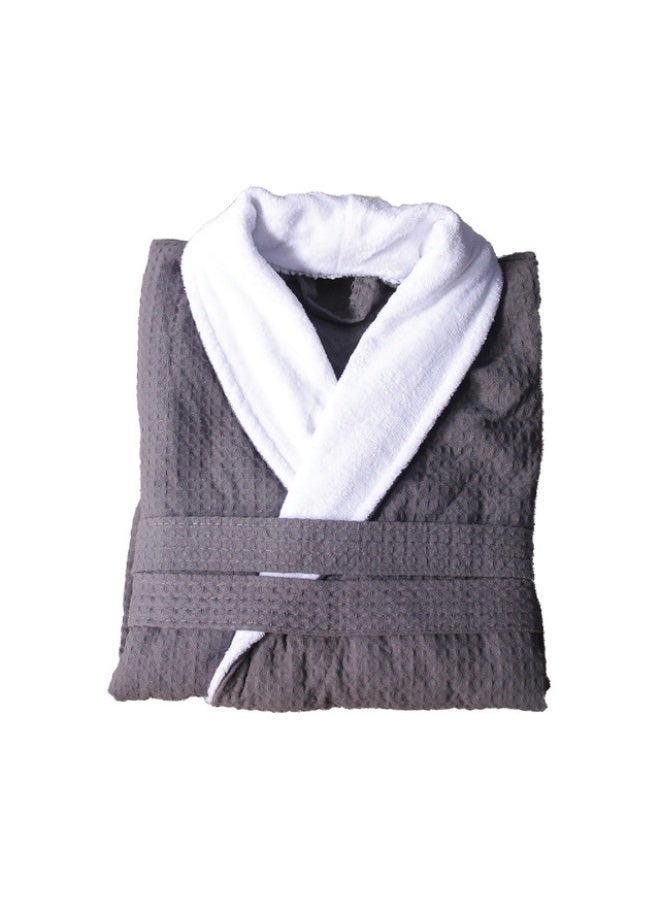 AZM Waffle Bathrobe Super Soft Luxury Grey- XL - Image 1