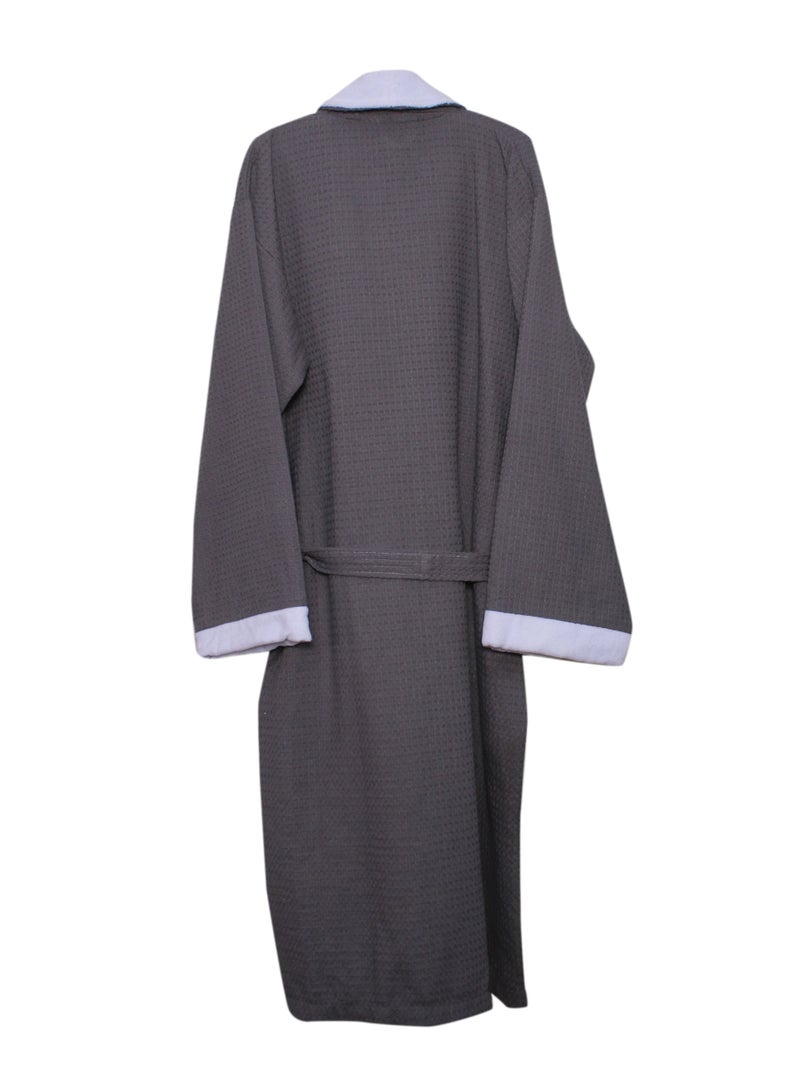 AZM Waffle Bathrobe Super Soft Luxury Grey- XL - Image 2