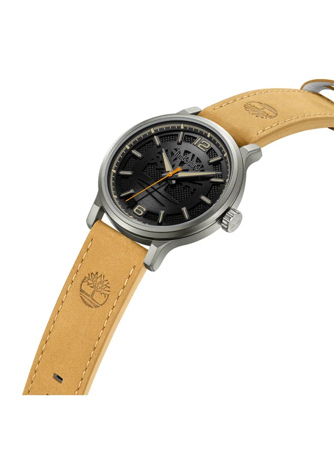 تمبرلاند Driscoll Black Dial Leather Strap Analog Watch for Men, 43mm