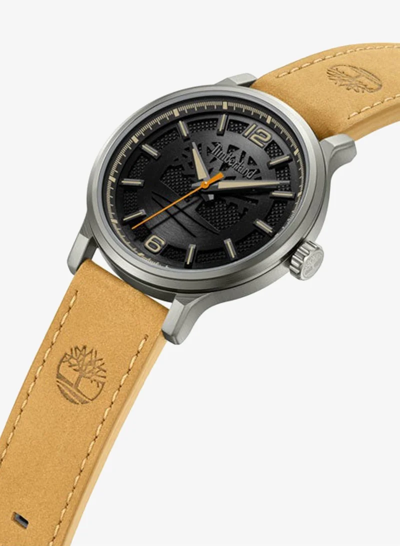 تمبرلاند Driscoll Black Dial Leather Strap Analog Watch for Men, 43mm