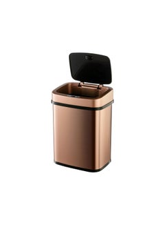 Ninestars Bedroom or Bathroom Automatic Touchless Infrared Motion Sensor Trash Can 3 Gal 12L Stainless Steel Base Rectangular Rose Gold Black Lid  - Image 2