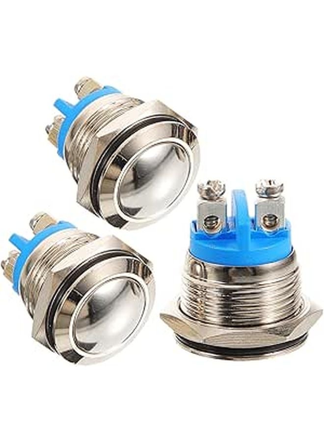 Metal Doorbell Button Kit 16mm Raised Screw Terminals Wired Replacement Push Buttons 3pcs Set - Image 1