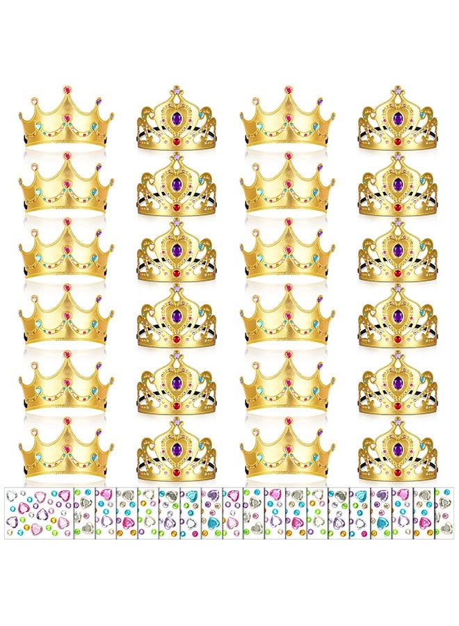 Peachjoy DIY Crown Set, 44 Pcs Birthday Foam Crowns Set for Kids Princess Tiaras Crowns Diamond Sticker Making Kits Kids' Party Supplies - Image 1