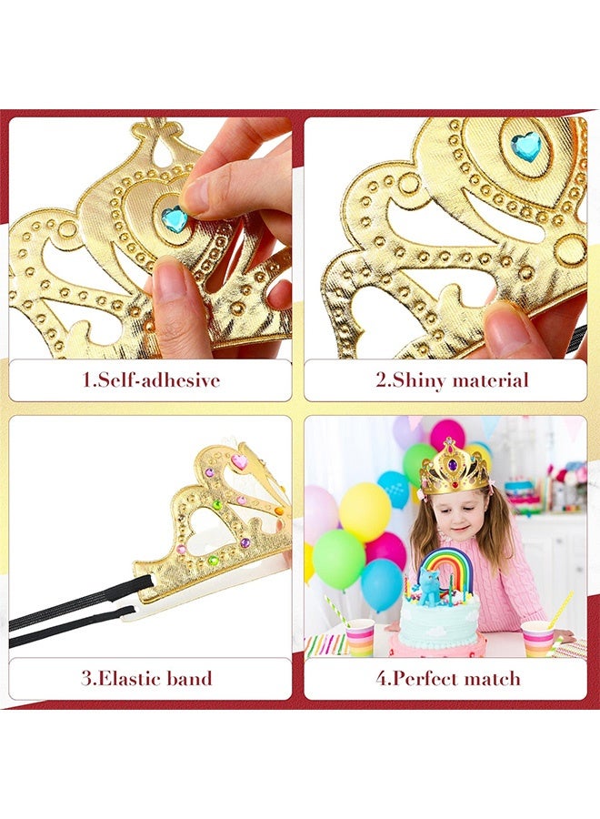 Peachjoy DIY Crown Set, 44 Pcs Birthday Foam Crowns Set for Kids Princess Tiaras Crowns Diamond Sticker Making Kits Kids' Party Supplies - Image 3