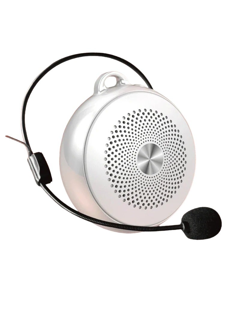 AROAQ Mini Portable Megaphone, Wireless Multifunctional High Power Voice Amplifier, Compact And Lightweight Personal Display Speaker With Microphone For Teachers Speech, (1pc, White)  - Image 1