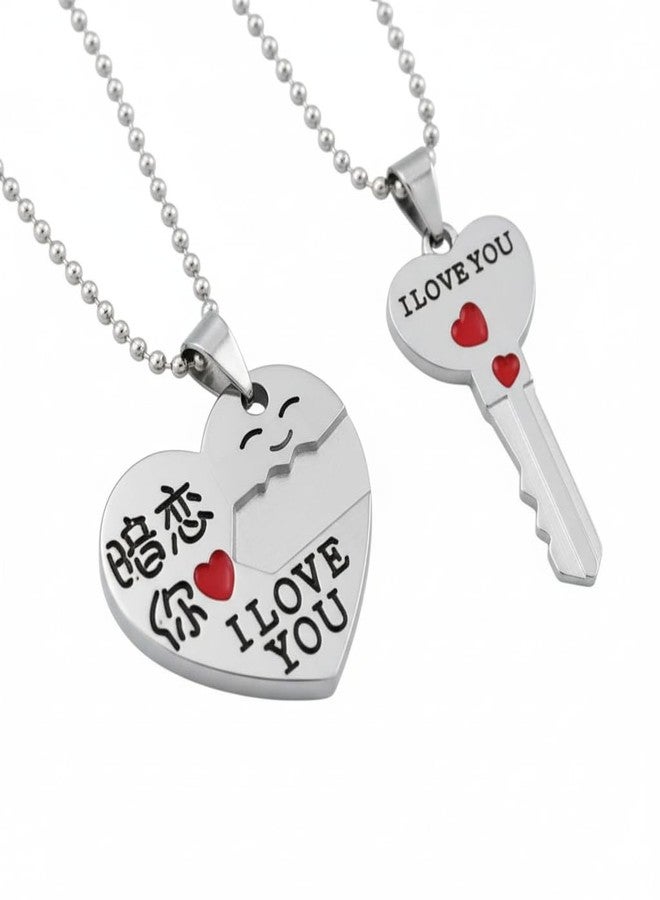 The Men Gift Couple Pendant Necklace Set – Matching Jewelry for Him and Her, Romantic Gift BLSCup202569 - Image 1