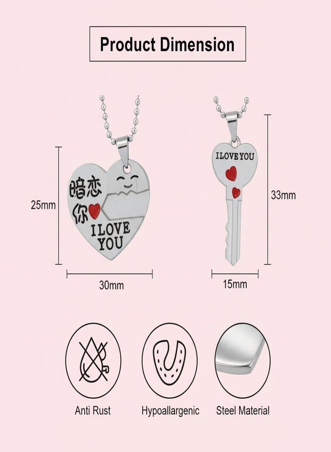 The Men Gift Couple Pendant Necklace Set – Matching Jewelry for Him and Her, Romantic Gift BLSCup202569 - Image 2
