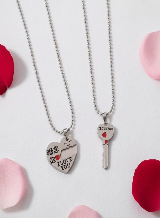 The Men Gift Couple Pendant Necklace Set – Matching Jewelry for Him and Her, Romantic Gift BLSCup202569 - Image 3