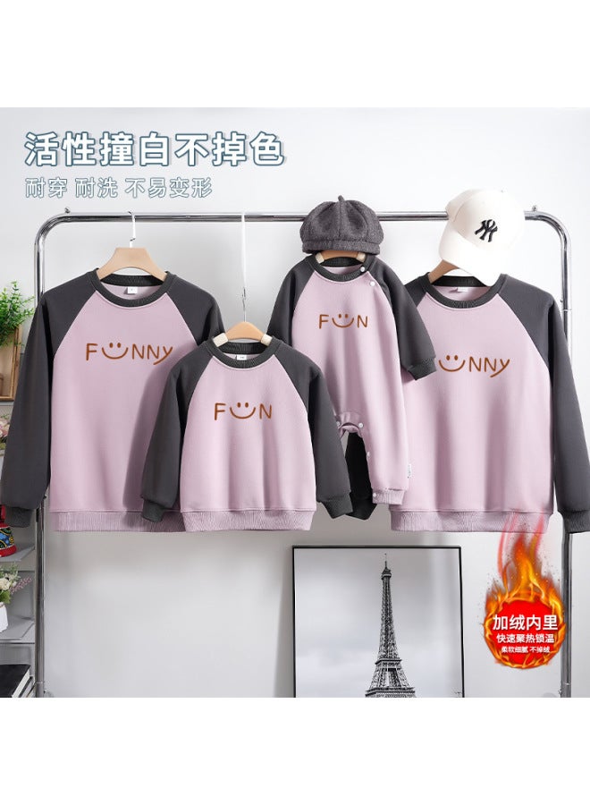 Baby Romper Crawling Clothes Top Korean Style Parent-child Autumn New Simple Sweatshirt For A Family Of Three Or Four