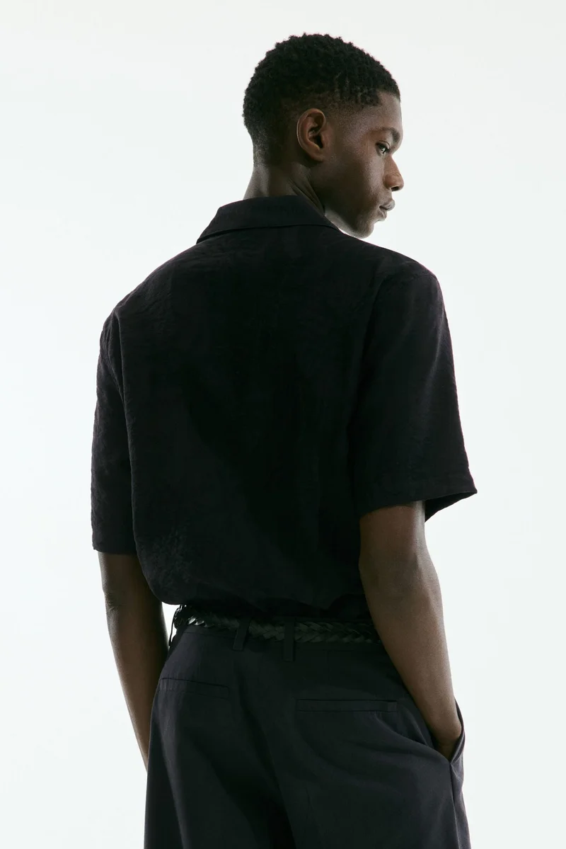 H&M Regular Fit Jacquard-weave resort shirt