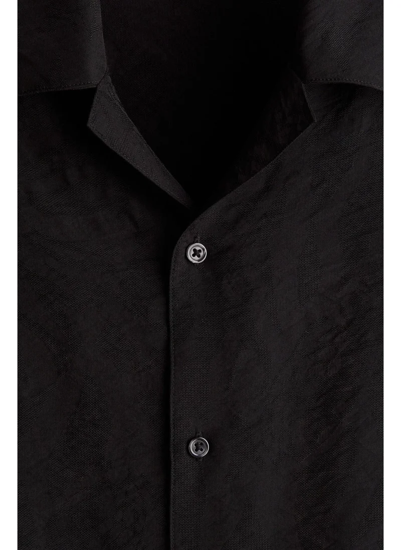 H&M Regular Fit Jacquard-weave resort shirt