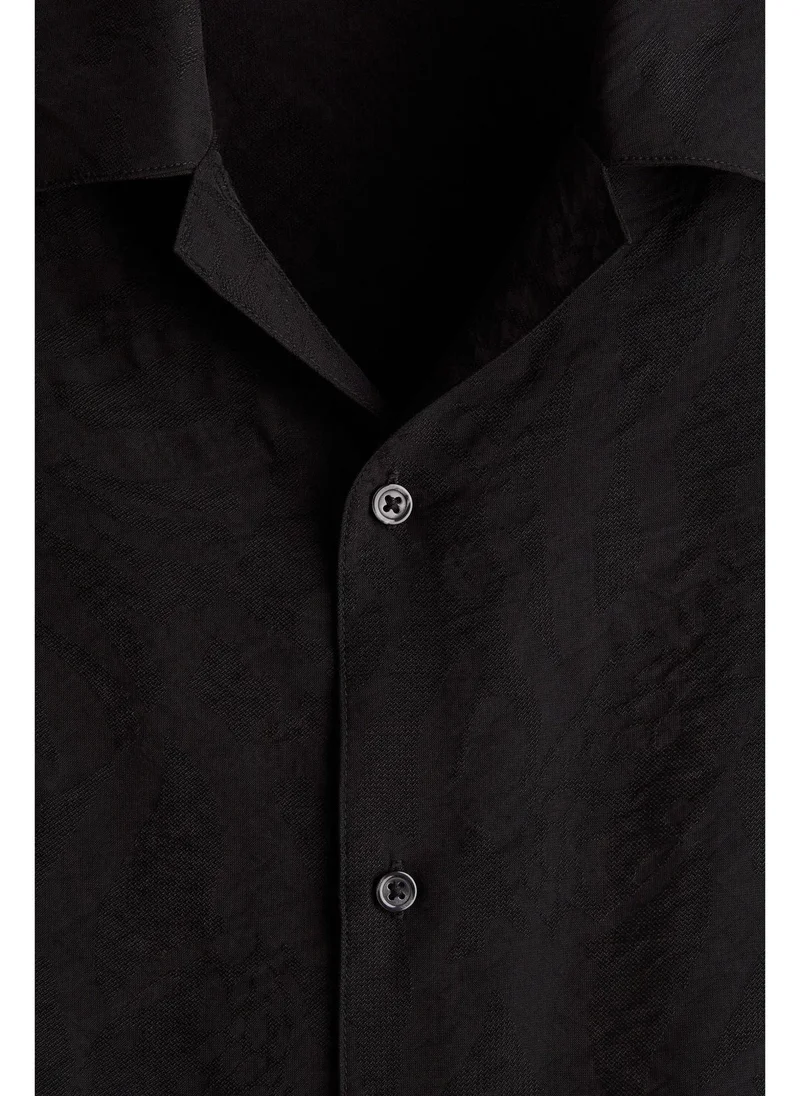 اتش اند ام Regular Fit Jacquard-weave resort shirt