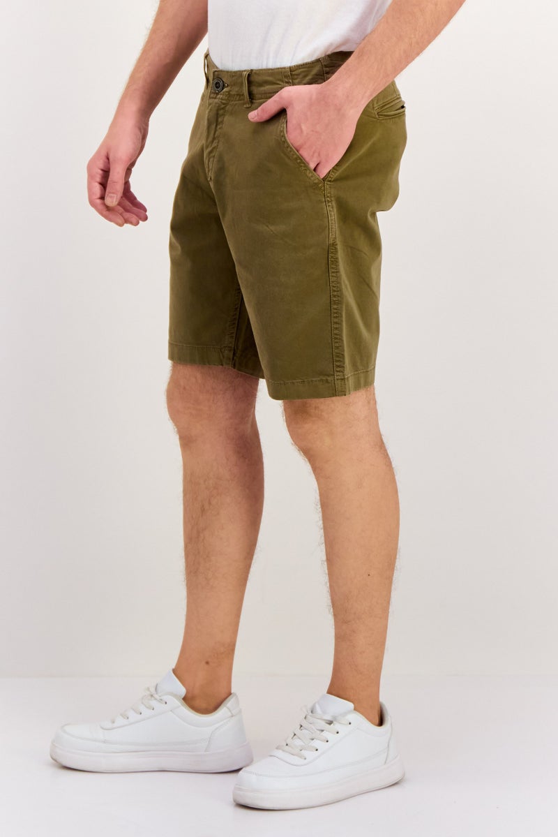 Paperbacks Men 9 Inseam Solid Chino Shorts, Olive - Image 2