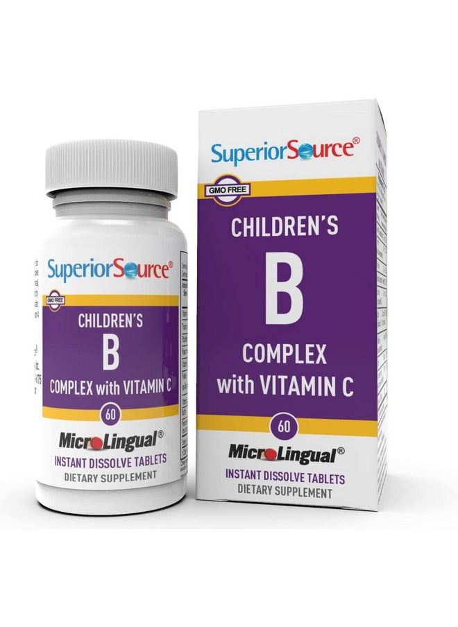 Superior Source Superior Source Children?s B Complex with Vitamin C - Multivitamin for Heart Health Support - Folic Acid Supplement for Kids - Immune Support Formula with Vitamin C - 60 Instant Dissolve Tablets  - Image 1