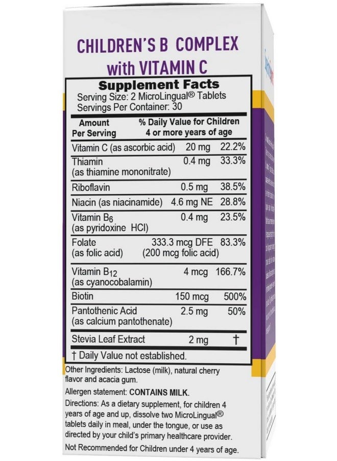 Superior Source Superior Source Children?s B Complex with Vitamin C - Multivitamin for Heart Health Support - Folic Acid Supplement for Kids - Immune Support Formula with Vitamin C - 60 Instant Dissolve Tablets  - Image 3