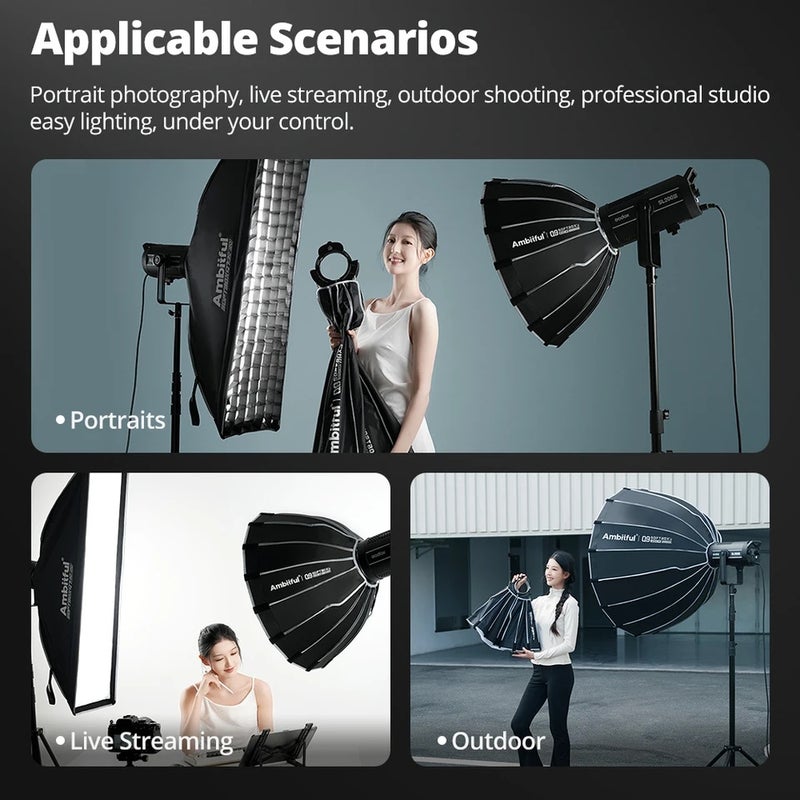 أمبيتيفول صندوق إضاءة ناعم Ambitful, Q9-60 with Grid - Image 4