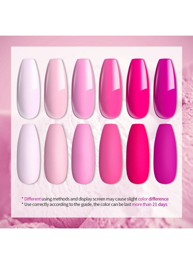 UR SUGAR Pink Gel Nail Polish Set 6 Colors Hot Pink Neon Pink Gel Polish Set Light Bright Pink Soak Off Led Nail Art Design Manicure Kit Diy At Home Salon Valentine'S Day Gifts For Women Girls  - Image 4