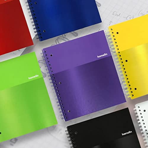 Hamelin 1 Subject, Graph Paper, Hard Cover Spiral Bound Grid Notebook, 4 Square Per Inch 150 Pages ULTRA Violet 8.5"x11" - Image 5