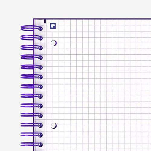 Hamelin 1 Subject, Graph Paper, Hard Cover Spiral Bound Grid Notebook, 4 Square Per Inch 150 Pages ULTRA Violet 8.5"x11" - Image 2