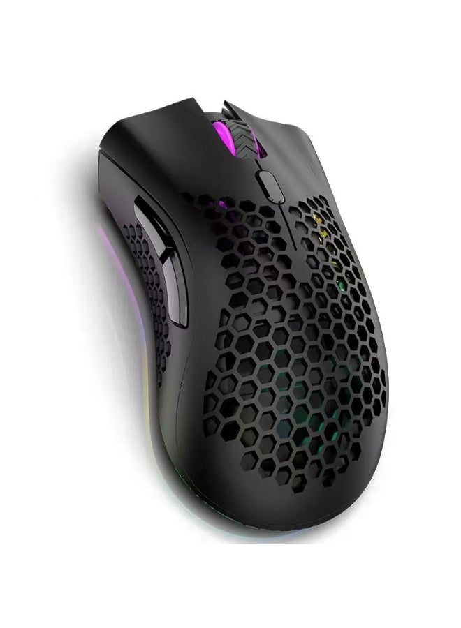 Rgb Light Honeycomb Gaming Mouse Rechargeable Usb Desktop Pc Computers - Image 2