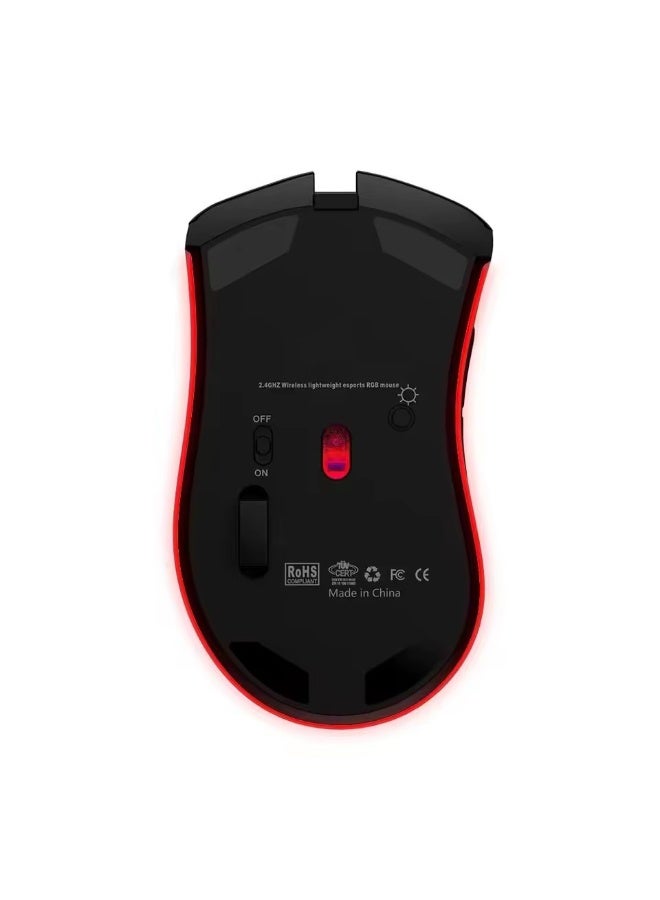 Rgb Light Honeycomb Gaming Mouse Rechargeable Usb Desktop Pc Computers - Image 3