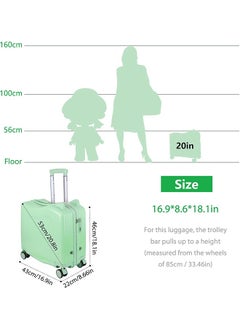 Generic 20" Ride-On Kids Suitcase  Cute Carry on Hardside Trolly Luggage Case,ABS Material 360 Degree Silent Travel Suitcase – Fun and Functional Travel Bag for Children  - Image 3