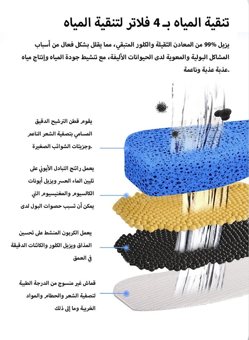 كيلا نافورة مياه للقطط سعة 2.2 لتر/74 أونصة، نافورات فائقة الهدوء للحيوانات الأليفة مع فوهة على شكل قطة، نافورة مياه للحيوانات الأليفة مزودة بإضاءة LED، نافورات مياه للقطط، موزع مياه للقطط للاستخدام الداخلي - Image 4