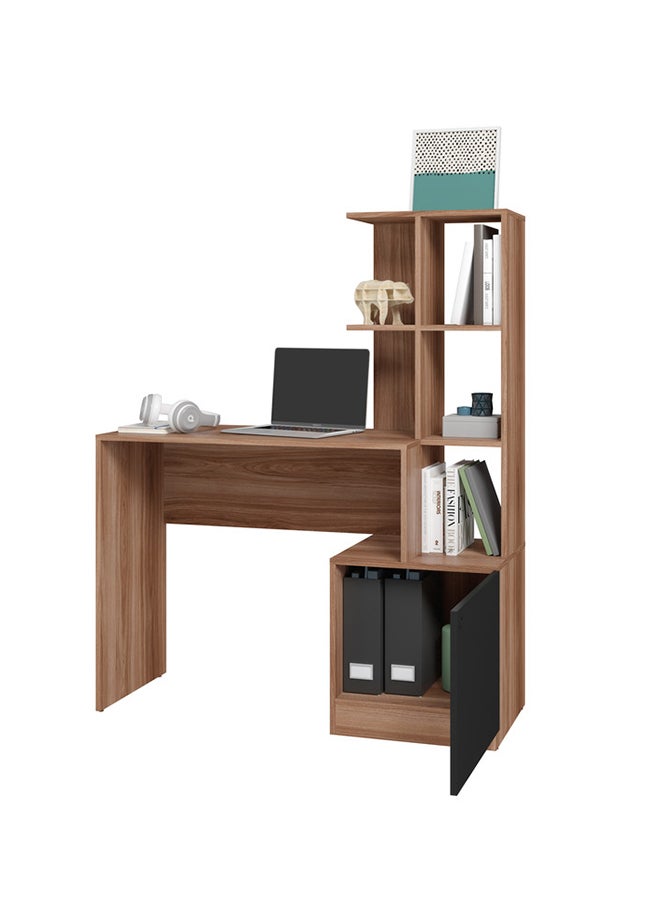 Home Box - Home Office Table,Computer Desk Of High Quality And Easy To Install  - Mdp 15Mm Color Nutbrown 39.5 x 113.5 x 138 cm - Image 1