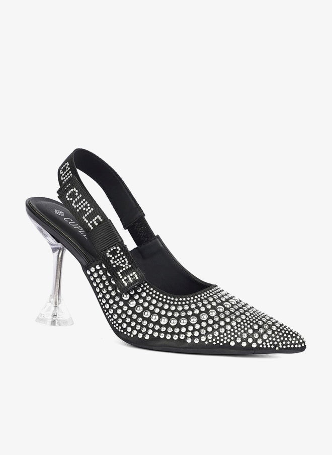 Cuple Crystal Black Slingback Heel - Image 1