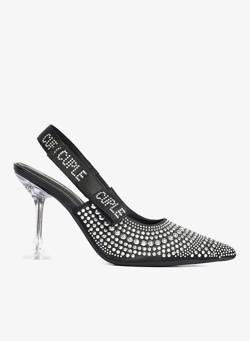 Cuple Crystal Black Slingback Heel - Image 2
