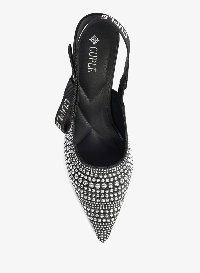 Cuple Crystal Black Slingback Heel - Image 3