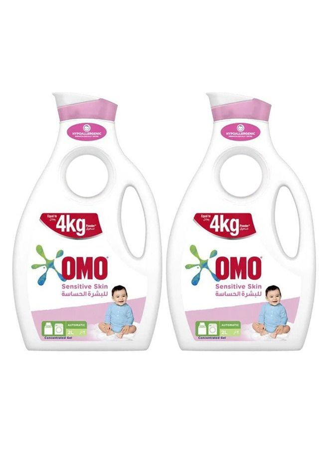 Omo Laundry Detergent Concentrated Liquid Gel for Allergic Skin, Sensitive, Gentle on Skin - Automatic 2L Pack of 2 - Image 1