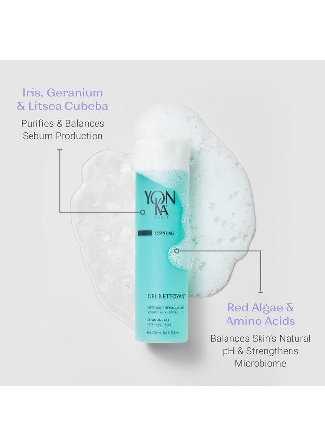 Yonka Yonka Gel Face Cleanser, Gentle Foaming Face Wash and Makeup Remover, Natural Plant-Based Formula to Cleanse Pores and Balance Skins pH, Acne Prone and Oily Skin, Paraben-Free, 6.8 Fl Oz  - Image 3