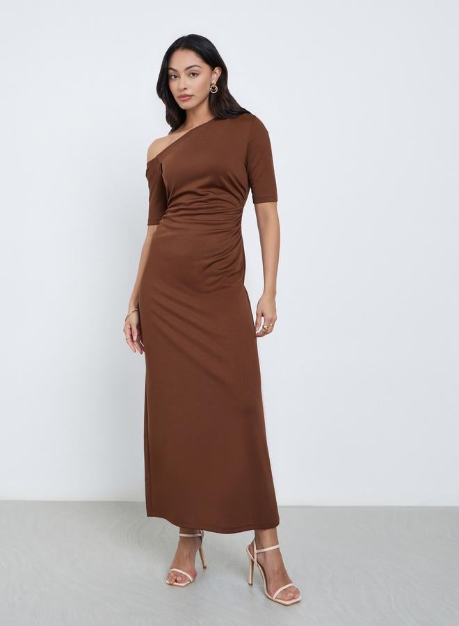 ستايلي فستان طويل بديكون بأكمام طويلة - Image 2