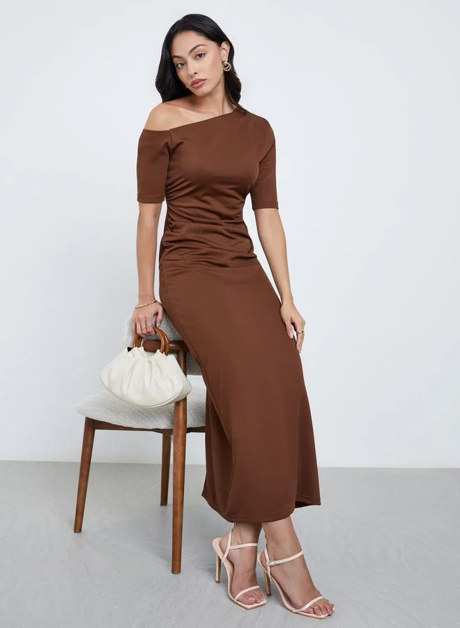 Rust Brown Bodycon Maxi Dress