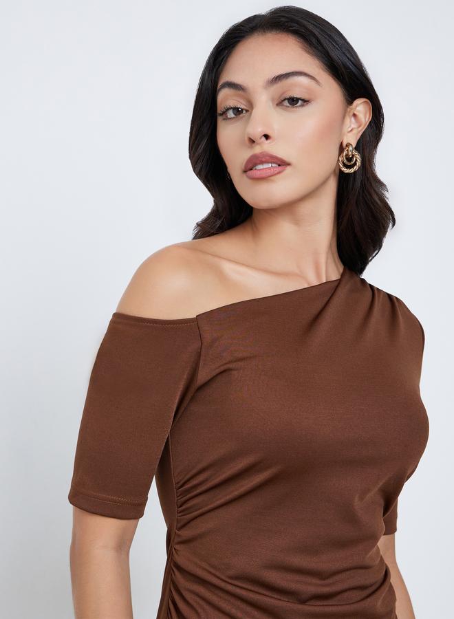 ستايلي فستان طويل بديكون بأكمام طويلة - Image 4