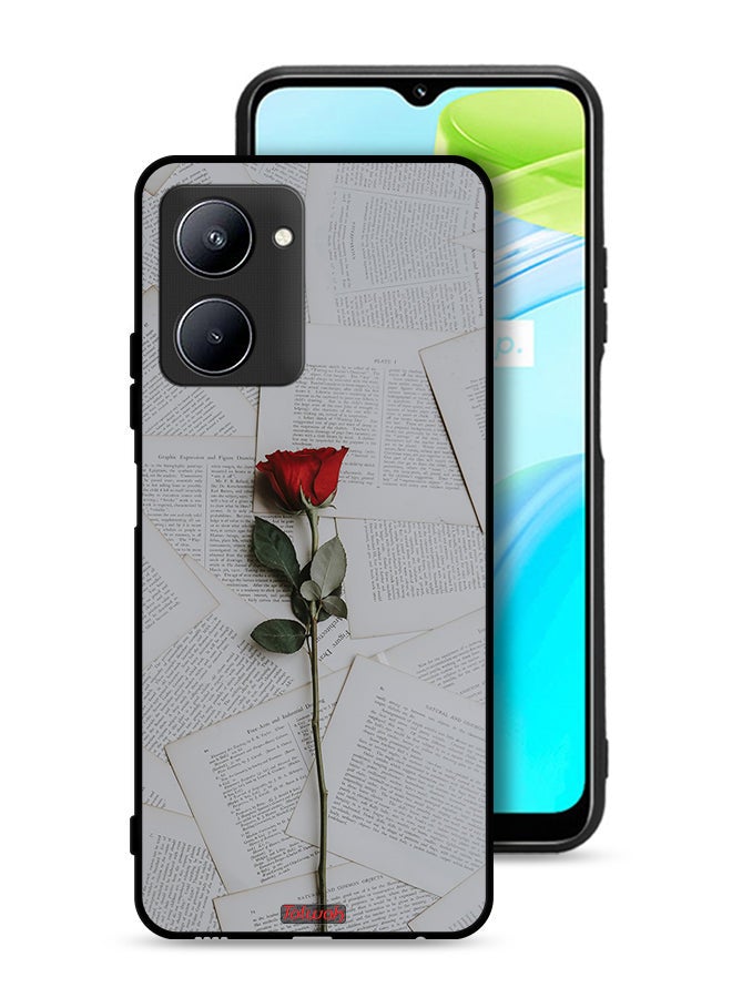 Tolwak Realme C33 Protective Case Cover Rose On Papers - Image 1