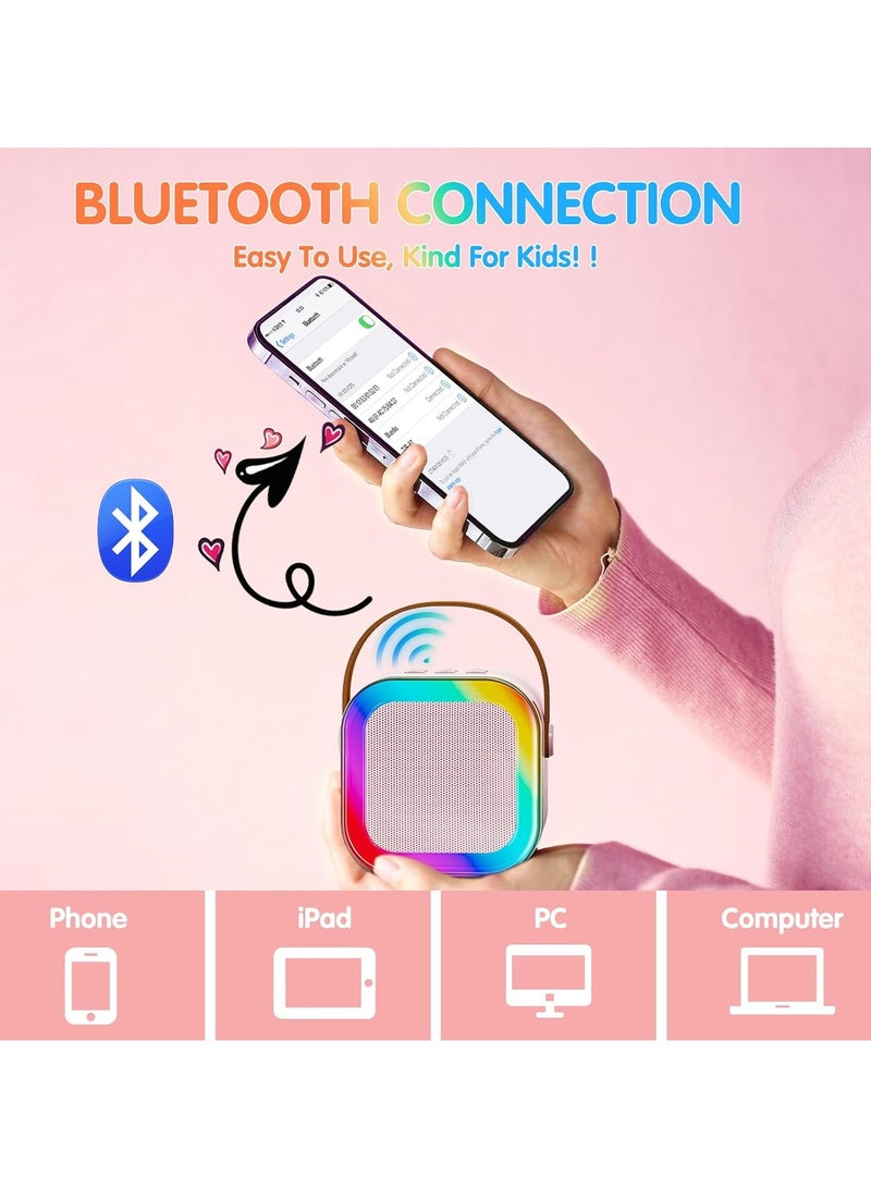 K12 Mini Portable Karaoke Bluetooth Speaker Dual Microphone Audio Integrated Microphone Home Karaoke Wireless Bluetooth Speaker for Kids and Adult - Image 3