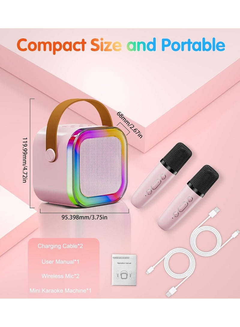 K12 Mini Portable Karaoke Bluetooth Speaker Dual Microphone Audio Integrated Microphone Home Karaoke Wireless Bluetooth Speaker for Kids and Adult - Image 5