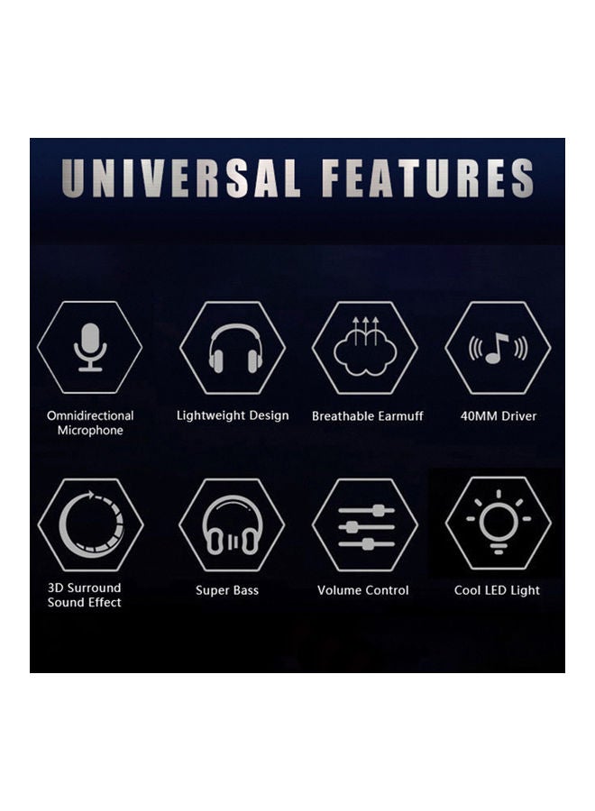 NIBEMINENT Wired Over-Ear Headphones With Mic White/Blue - Image 5