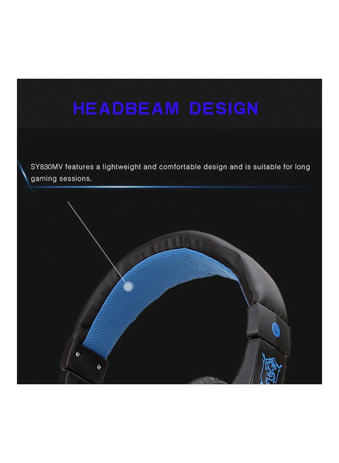 NIBEMINENT Wired Over-Ear Headphones With Mic White/Blue - Image 2