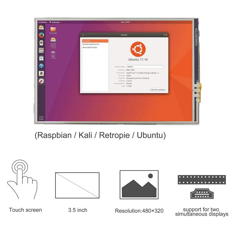 JUN-ELECTRON for Raspberry Pi 3 B+ 3.5 inch Touch Screen with Case, 320x480 Pixel Monitor TFT LCD Game Display [Support Raspbian, Ubuntu, Kali, RetroPie System] - Image 2
