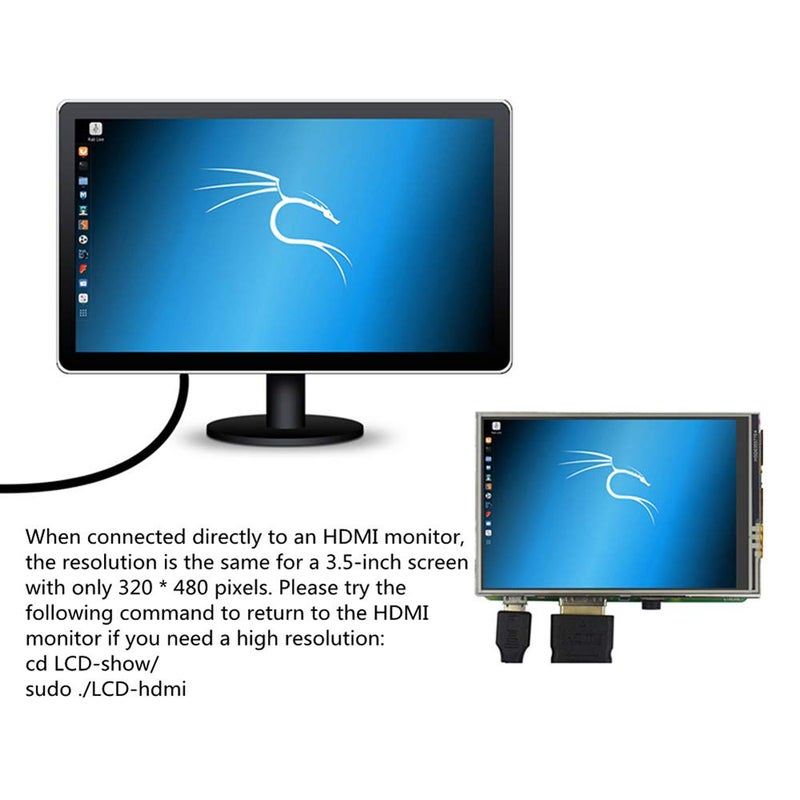 JUN-ELECTRON for Raspberry Pi 3 B+ 3.5 inch Touch Screen with Case, 320x480 Pixel Monitor TFT LCD Game Display [Support Raspbian, Ubuntu, Kali, RetroPie System] - Image 4