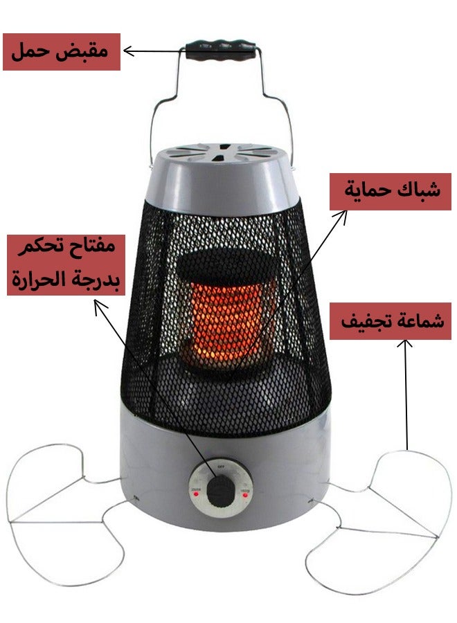 توسكانا يو مدفأة كهربائية تدفئة 360 درجة دفاية 3 مستويات للتدفئة بقوة 2000 واط - Image 2