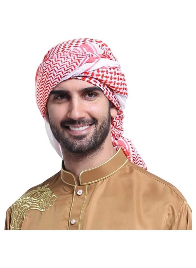 CIVORA Men Arab Shemagh Headscarf Muslim Dubai Casual Headwear Scarf Neck Wrap Head Cover Turban Cap - Image 3
