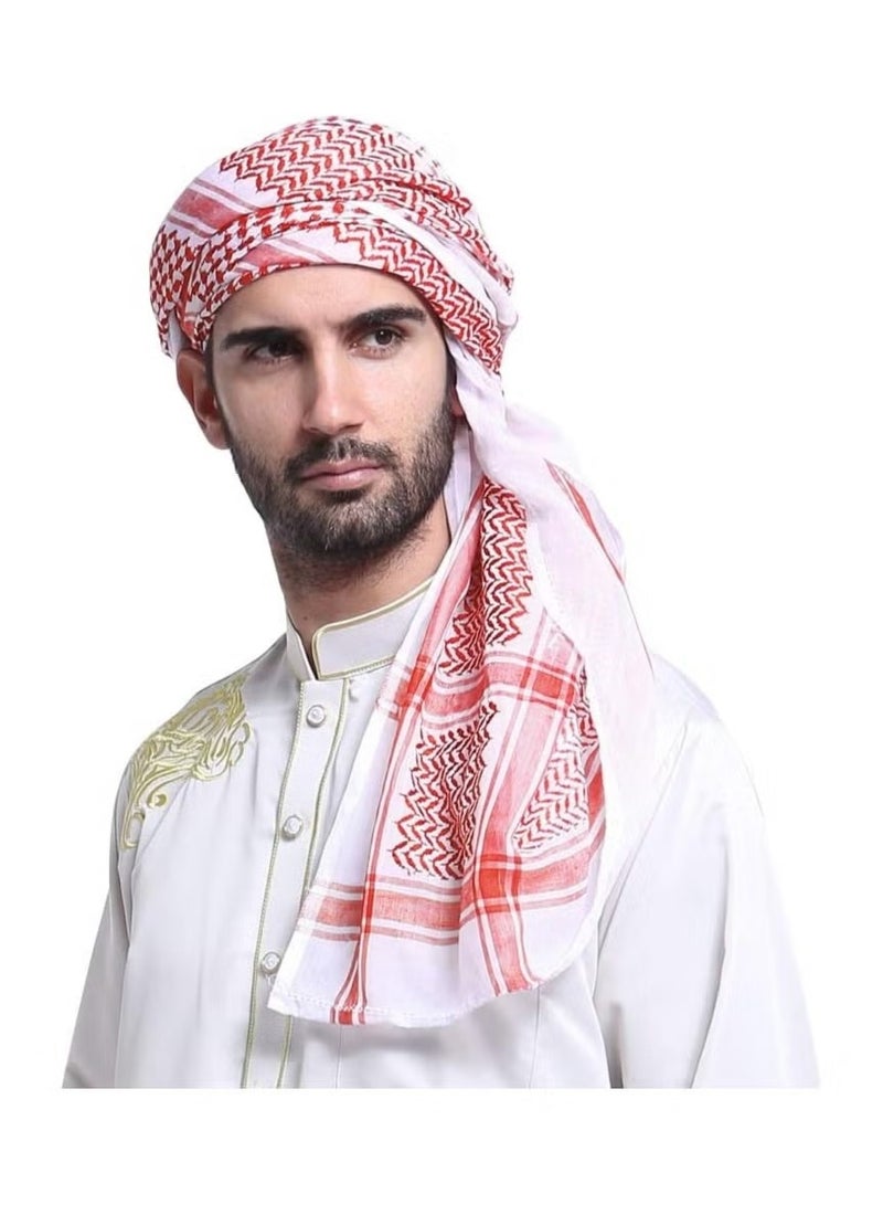 CIVORA Men Arab Shemagh Headscarf Muslim Dubai Casual Headwear Scarf Neck Wrap Head Cover Turban Cap - Image 2