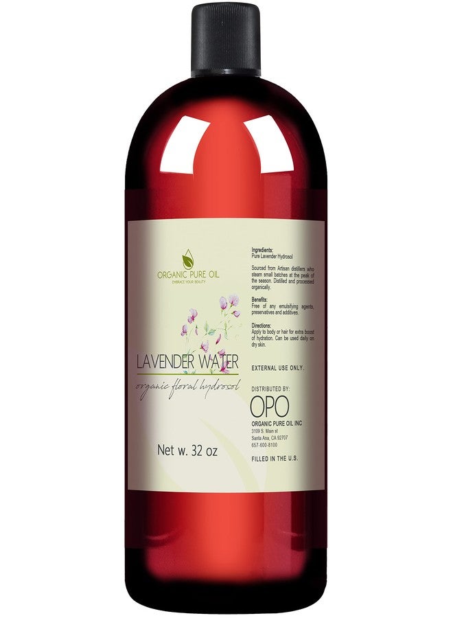 OPO Lavender Water Hydrosol - Pure Steam Distilled Natural Non GMO Calming Bulk Body, Face, Facial Toner, Aromatherapy, Set Makeup, Cleanser Mist Spritz - 32oz - OPO - Image 1